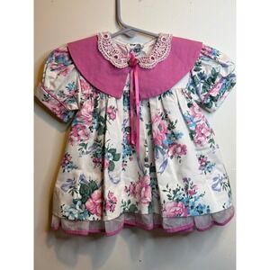 PaperTag Jo Lene Vintage Baby Girl Floral Dress Made in USA 12M S13658